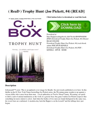 ( ReaD ) Trophy Hunt (Joe Pickett  #4) [READ]