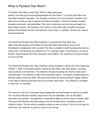 What is Pandora Star Wars?