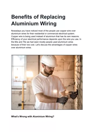 benefits of replacing aluminium wiring