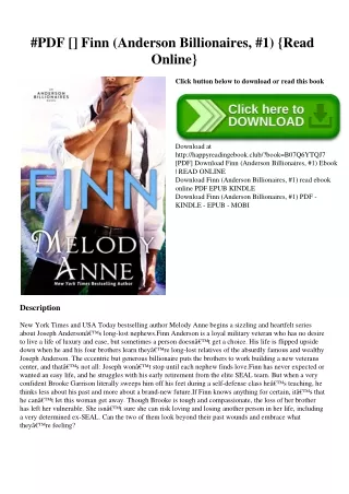 #PDF [Download] Finn (Anderson Billionaires  #1) {Read Online}