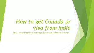 how to get canada pr visa from india