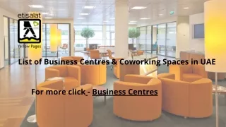 List of Business Centres & Coworking Spaces in UAE