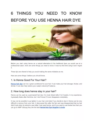 6 THINGS YOU NEED TO KNOW BEFORE YOU USE HENNA HAIR DYE