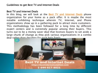 Best TV and Internet Deals