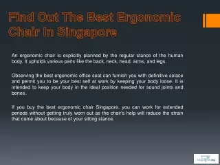 Find Out The Best Ergonomic Chair In Singapore
