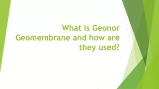 What is Geonor Geomembrane and how are they used