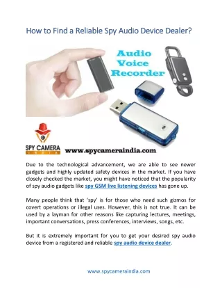 how to find a reliable spy audio device dealer