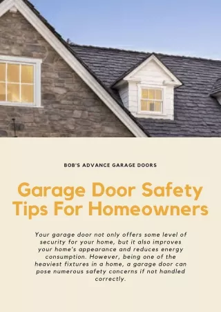 Garage Door Safety Tips for Homeowners