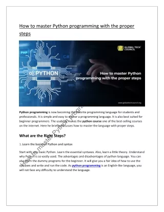 How to master Python programming with the proper steps