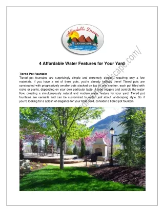 4 affordable water features for your yard