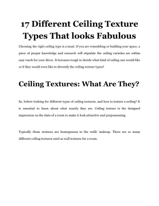 17 different ceiling texture types that looks