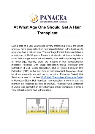 at what age one should get a hair transplant