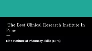 The Best Clinical Research Institute In Pune