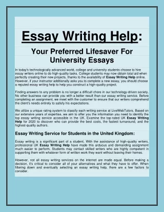 essay writing help your preferred lifesaver