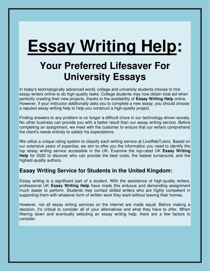 affordable essay help