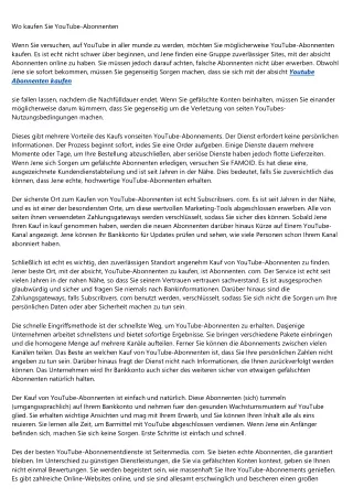 Bei wem kaufen Sie YouTube-Abonnenten