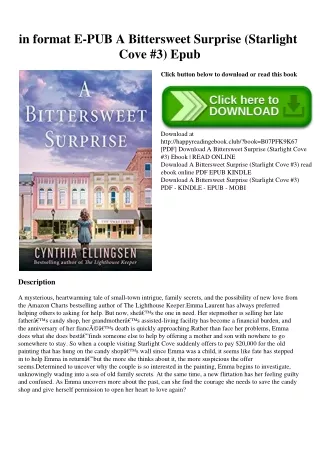 in format E-PUB A Bittersweet Surprise (Starlight Cove #3) Epub