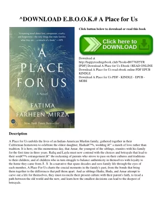 ^DOWNLOAD E.B.O.O.K.# A Place for Us (READ)^