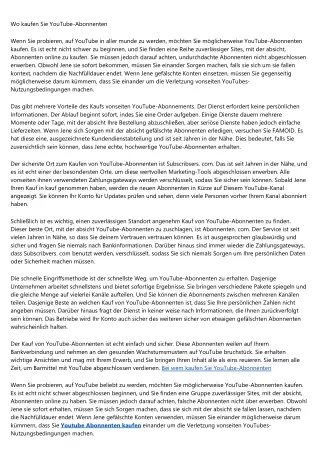 Wo kaufen Sie YouTube-Abonnenten
