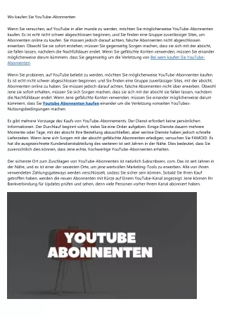 Bei wem kaufen Sie YouTube-Abonnenten
