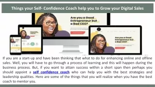 Things your Self- Confidence Coach help you to Grow your Digital Sales