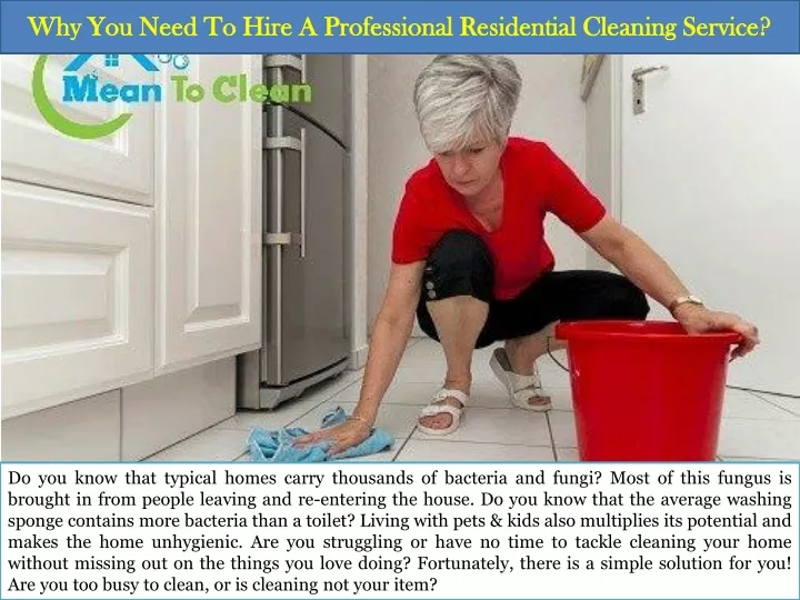 why you need to hire a professional residential cleaning service