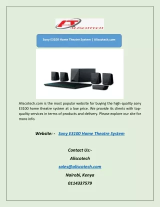 Sony E3100 Home Theatre System | Aliscotech.com