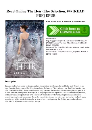 Read Online The Heir (The Selection  #4) [READ PDF] EPUB