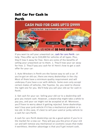 sell car for cash perth