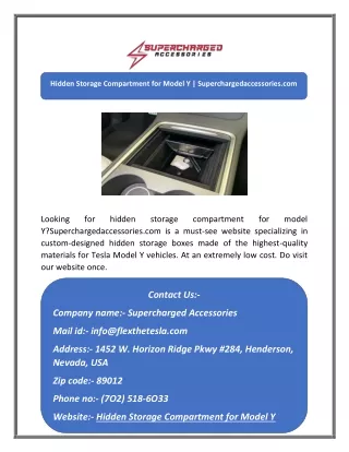 hidden storage compartment for model