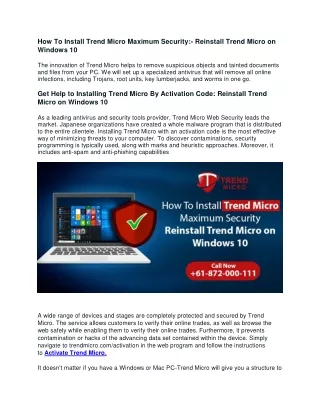 how to install trend micro maximum security