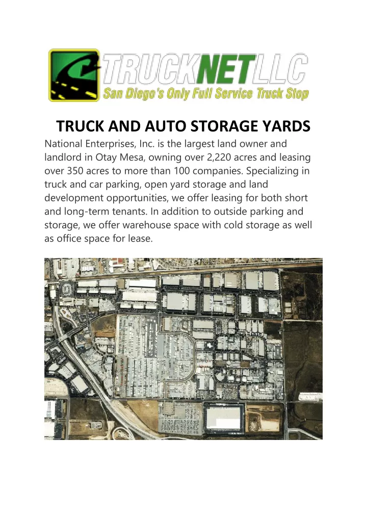 truck and auto storage yards national enterprises