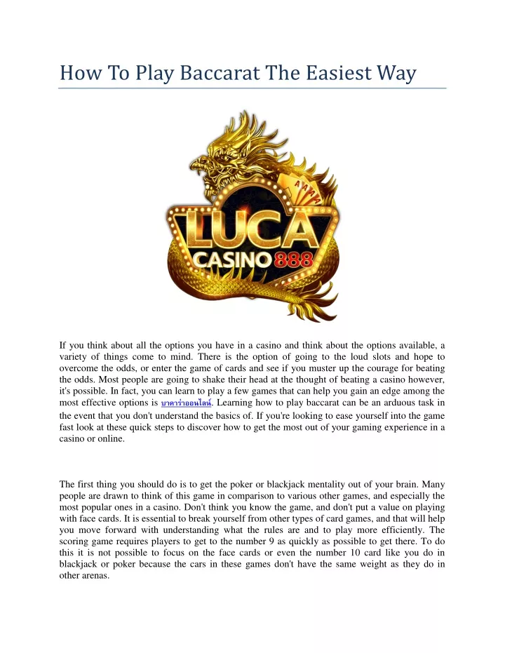 how to play baccarat the easiest way