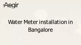 Water Meter installation in Bangalore - Aegir
