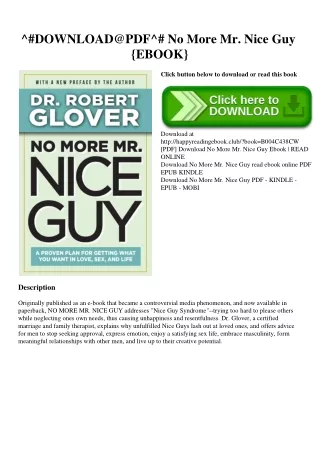 ^#DOWNLOAD@PDF^# No More Mr. Nice Guy {EBOOK}