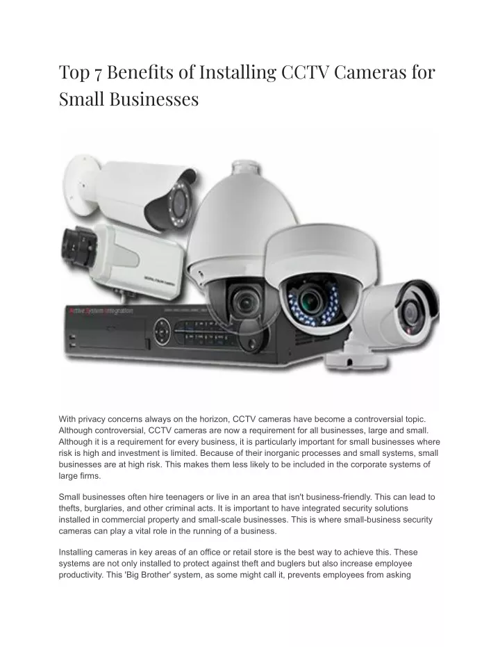 top 7 benefits of installing cctv cameras