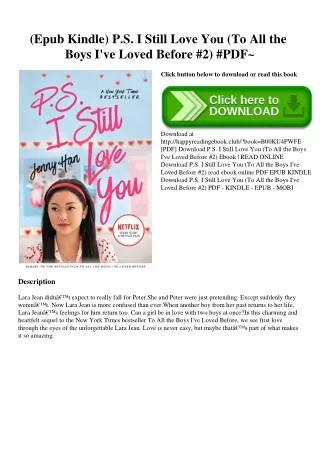 (Epub Kindle) P.S. I Still Love You (To All the Boys I've Loved Before #2) #PDF~