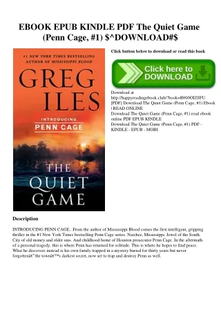EBOOK EPUB KINDLE PDF The Quiet Game (Penn Cage  #1) $^DOWNLOAD#$