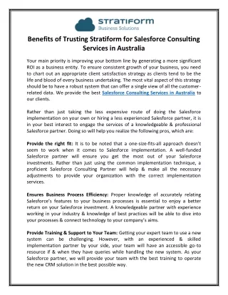 Salesforce Consulting Services in Australia
