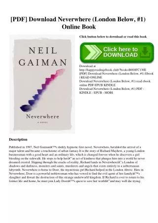 [PDF] Download Neverwhere (London Below  #1) Online Book