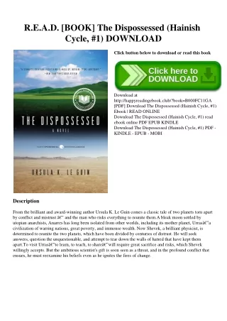 R.E.A.D. [BOOK] The Dispossessed (Hainish Cycle  #1) DOWNLOAD