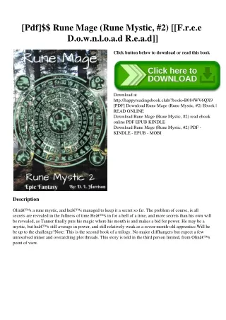 [Pdf]$$ Rune Mage (Rune Mystic  #2) [[F.r.e.e D.o.w.n.l.o.a.d R.e.a.d]]