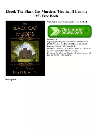 Ebook The Black Cat Murders (Heathcliff Lennox #2) Free Book