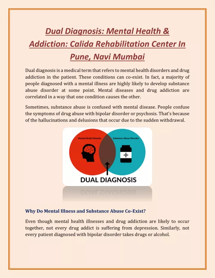 dual diagnosis mental health addiction calida