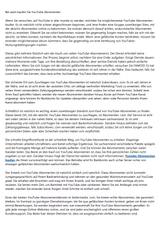 Bei wem kaufen Sie YouTube-Abonnenten