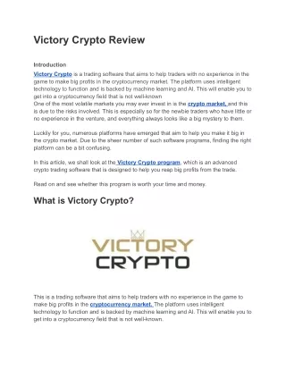 victory crypto review