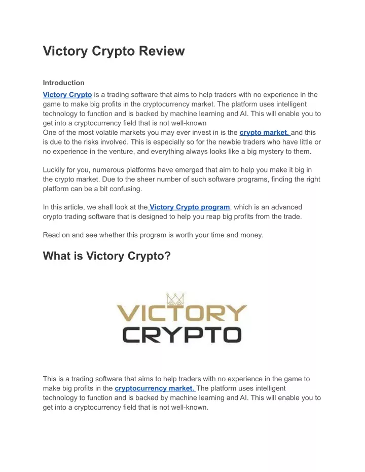 victory crypto review