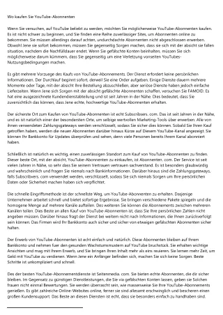 Bei wem kaufen Sie YouTube-Abonnenten