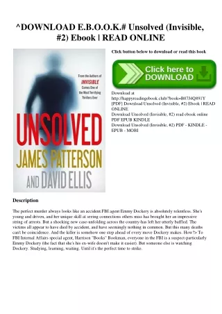^DOWNLOAD E.B.O.O.K.# Unsolved (Invisible  #2) Ebook  READ ONLINE