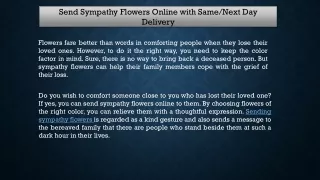 Send Sympathy Flowers Online with Same Next Day Delivery